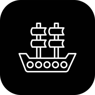 Gemi simgesi vektör illüstrasyonu