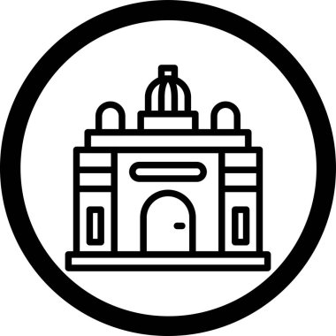 Bina. Web simgesi basit illüstrasyon