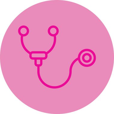 Steteskop. Web simgesi basit illüstrasyon