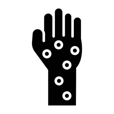 İnsan parmakları simgesi olan el, basit stil