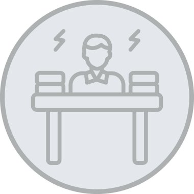 Ofis çalışanı simgesinin ana hatlar biçiminde vektör illüstrasyonu.