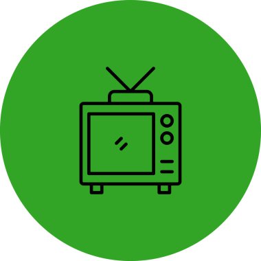 Televizyon simgesi, vektör illüstrasyonu