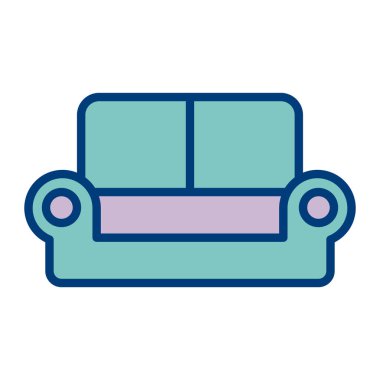 Kanepe. Web simgesi basit illüstrasyon