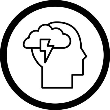 Anksiyete web simgesi, vektör illüstrasyonu