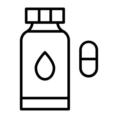 Yağ şişesi simgesi, dış hat vektörü