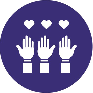 Eller kalp simgesi, vektör illüstrasyonu