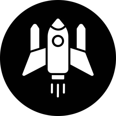 Uzay gemisi web simgesi, vektör illüstrasyonu