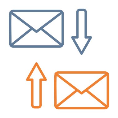 e-posta pazarlama renk çizgisi simgesi