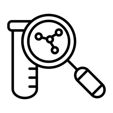 Test tüpleri simgesi, vektör biçimi olan büyüteç