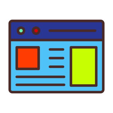 İnternet sitesi. Web simgesi basit illüstrasyon