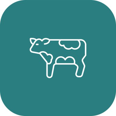 İnek ikonu. Çiftlik hayvanı sembolü. vektör illüstrasyonu