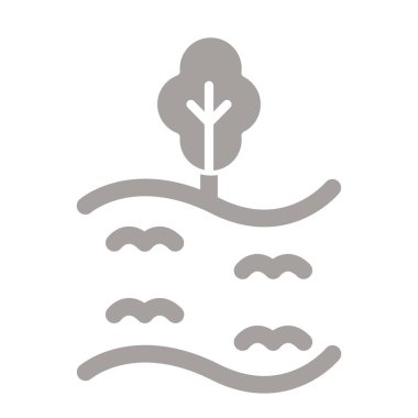 ağaç ve yapraklar satır biçimi vektör tasarımı