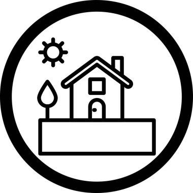 Bir ev simgesinin vektör illüstrasyonu