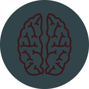 Beyin simgesi, modern basit tasarım çizimi