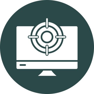 Bilgisayar monitörü. Web simgesi basit vektör illüstrasyonu