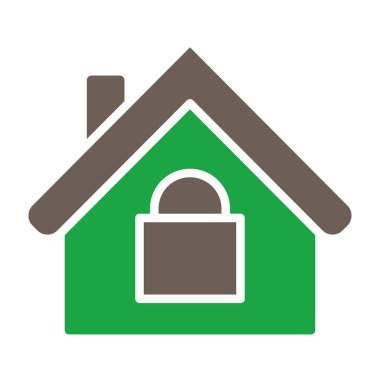 asma kilit simgesi olan yeşil ev.