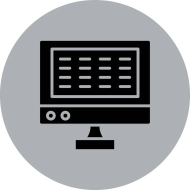 Bilgisayar monitörü simgesi. vektör illüstrasyonu