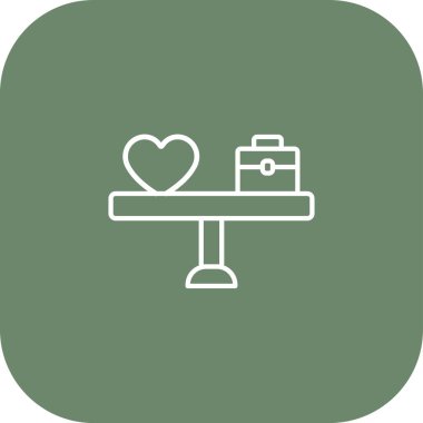 Aşk kalp ikonunun vektör illüstrasyonu