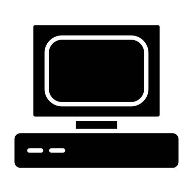 Bilgisayar monitörü. Web simgesi basit tasarım