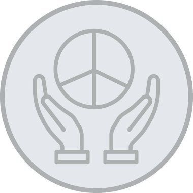 Barış işareti vektör çizgisi simgesi, işaret, beyaz arkaplan üzerindeki illüstrasyon, düzenlenebilir vuruşlar