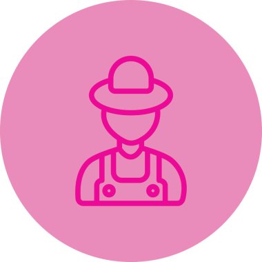 Pembe arka planı olan şapkalı bir kadının vektör çizimi