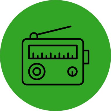 Radyo. Web simgesi basit illüstrasyon