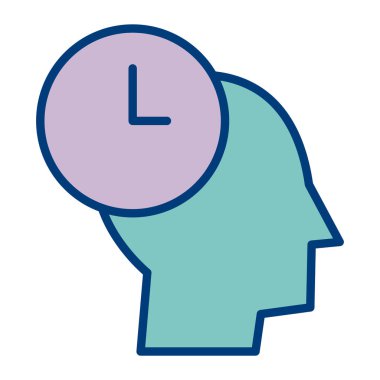 Zaman simgesi ve vektör illüstrasyonlu beyin saati