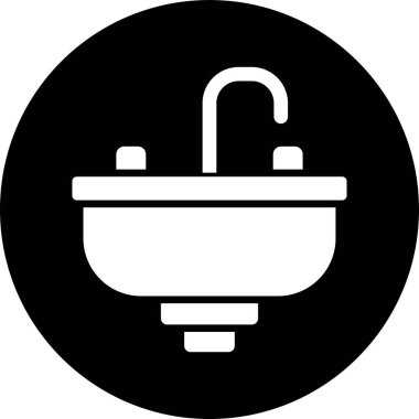 Banyo lavabosu simgesi, basit tasarım