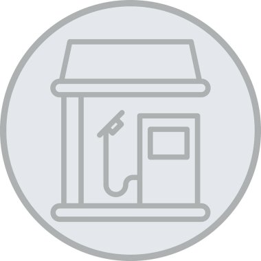 benzin istasyonu simgesi, vektör illüstrasyonu