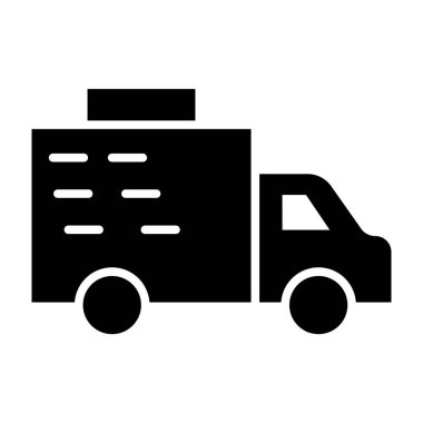 dağıtım kamyonu simgesi, vektör illüstrasyonu