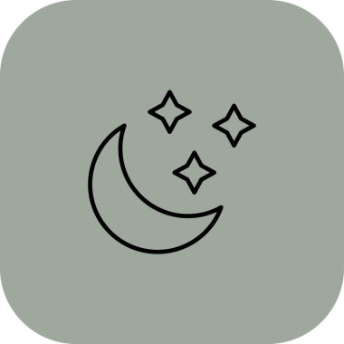 Web için gece simgesi, vektör illüstrasyonu