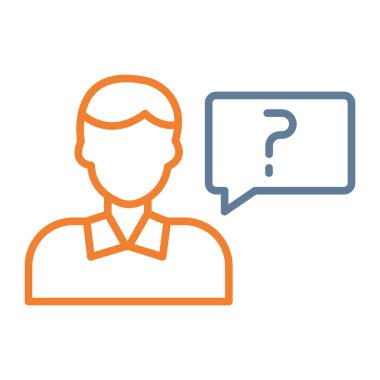 Soru işareti ve adamın vektör illüstrasyonu