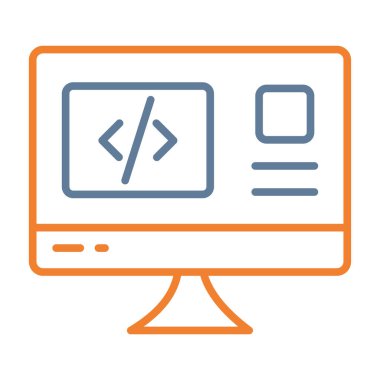 bilgisayar monitörü ve web geliştirme simgesi