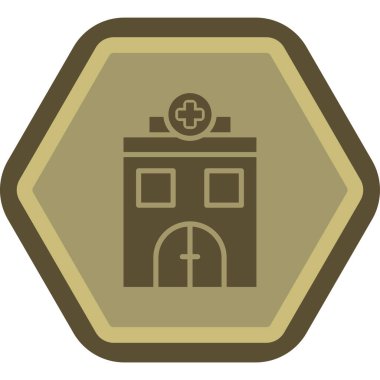 Hastane. Web simgesi basit illüstrasyon