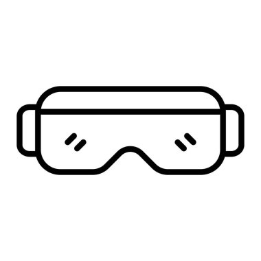 Dalış sporu ve macera teması illüstrasyonunun dalış maskesi tarzı simgesi tasarımı