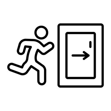 Kapı simgesi. Ağ için kapı vektör simgesinin özet çizimi