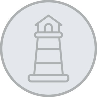 Deniz feneri. Web simgesi basit illüstrasyon