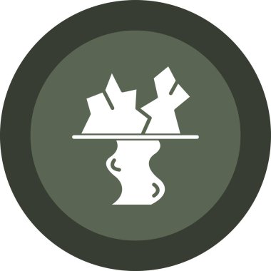 Askeri vektör ikonu. biçim düz sembol, yuvarlak açılar, kahverengi renk, beyaz arkaplan