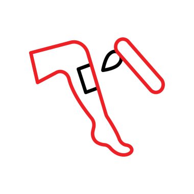 kırmızı ve siyah çizgi film karalama ikonu. vektör illüstrasyonu