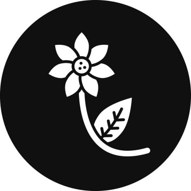 Bir çiçek simgesinin vektör illüstrasyonu