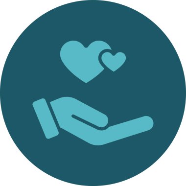 kalp elde simge, vektör resimleme