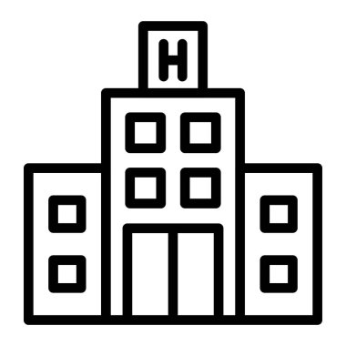 Hastane binası simgesi, vektör illüstrasyonu