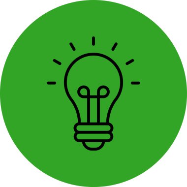 Ampul vektör simgesi. resim biçimi dairedeki düz simge sembolüdür, eko yeşil ve gri renkler