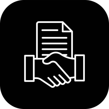 Siyah arkaplanda sözleşme simgesi vektörü