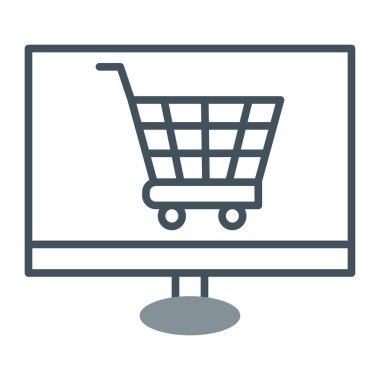 online alışveriş arabası vektör simgesi