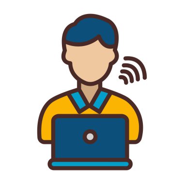 Kulaklık vektör tasarımı ile wifi servisi