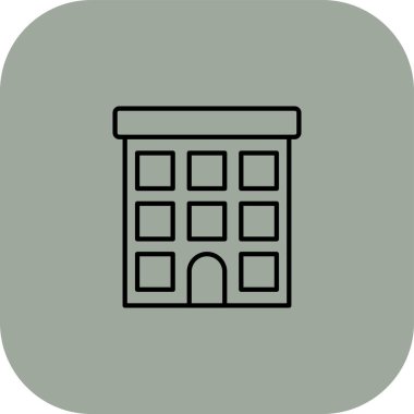 Apartman web simgesi, vektör illüstrasyonu