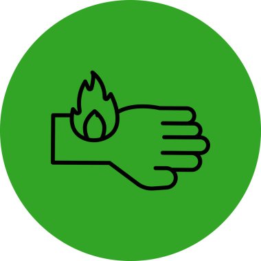 Yaprak simgesi ile elin vektör simgesi