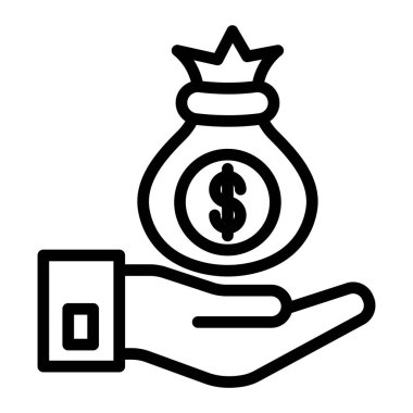 para ve finansman düz vektör simgesi