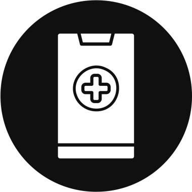 Mobil Klinik Web simgesi, vektör illüstrasyonu